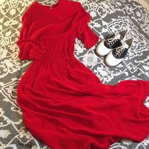 Sybil maxi dress 1970s vintage woven red size 6
